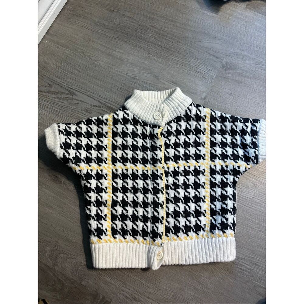 Janie and Jack Girls Houndstooth Sweater Sz 2T